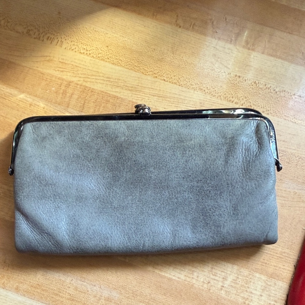 HOBO Elegant Gray Leather Clutch